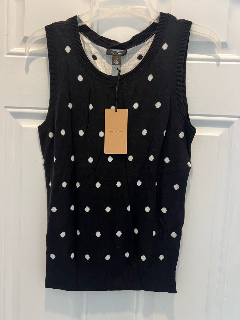 Halogen Womens Sleeveless Knit Patterned Crew Neck Knit Tank Top Size M #876